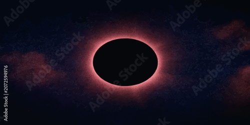 Tableau sur toile Total solar eclipse with subtle clouds and red glow celestial body science educa