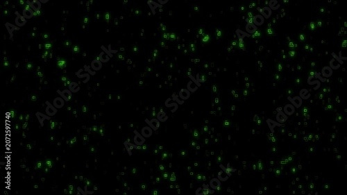 Green Digital Data Blocks Animation Loop.4k video