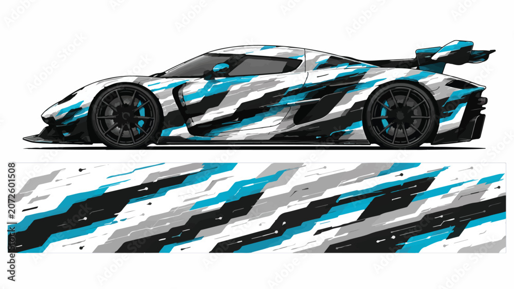 Fototapeta premium Racing Car with Abstract Design 7.