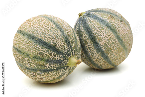 Cantaloupe melon on white background
