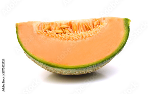 Cantaloupe melon on white background