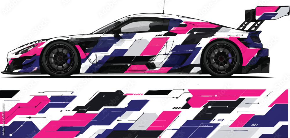 Naklejka premium Sport Car Racing Vehicle Design 11.
