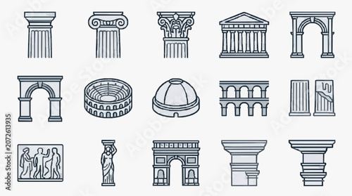 Foto Elegant Collection of Classic Architectural Elements and Ancient Greek Roman Des