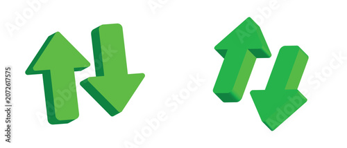 Tableau sur toile 3d Up and down arrow icon collection featuring directional navigation symbols, v