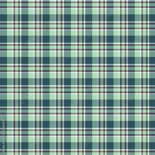 Seamless Green and Navy Blue Plaid Tartan Check Pattern Background