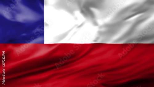 Chile Flag Waving Animation Background Chilean National Symbol Fabric Close Up Video Footage