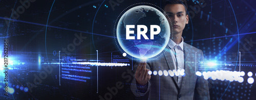 Business, Technology, Internet and network concept. Enterprise resource planning ERP concept.