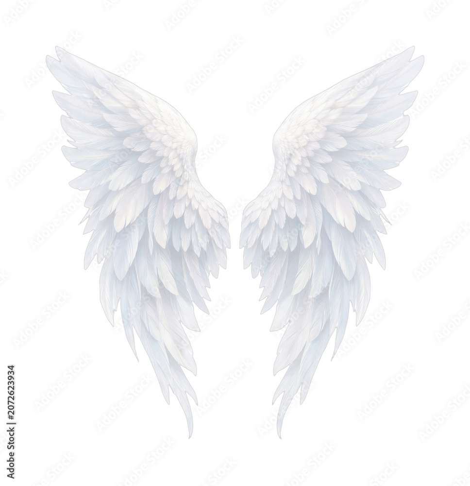 Naklejka premium PNG Elegant white angel wings illustration.