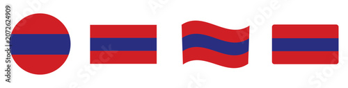 Fotografie Armenia flag icons set in different shapes and styles isolated on white backgrou