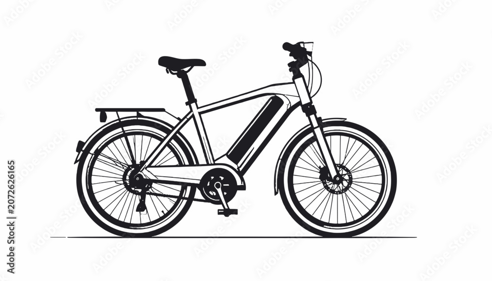 Fototapeta premium Electric bicycle with battery pack.