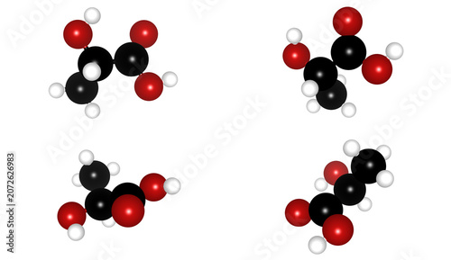Cuadro en lienzo 3D Render Lactic Acid Molecular Structure C3H6O3 Models Scientific Visualization