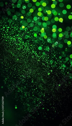 Green Bokeh Background Abstract Light and Sparkle Effect