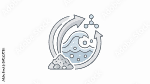 Science and Technology Molecule and Data Signal Icons