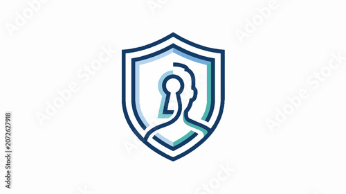Blue Geometric Halftone Arch Pattern Design