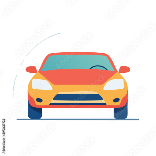 Flat illustration of a car front view