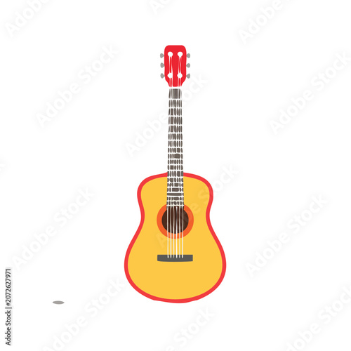 Flat illustration of an acoustic guitar