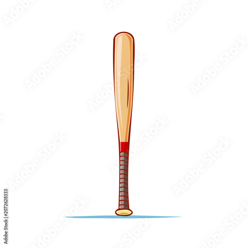 Wooden Baseball Bat Vector Illustration