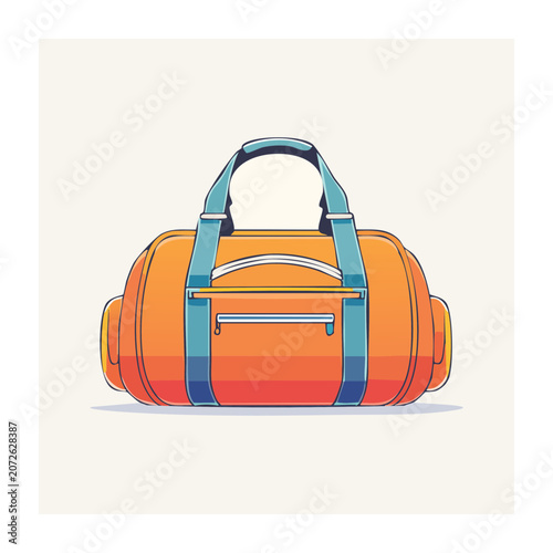 3D render of orange and blue backpack