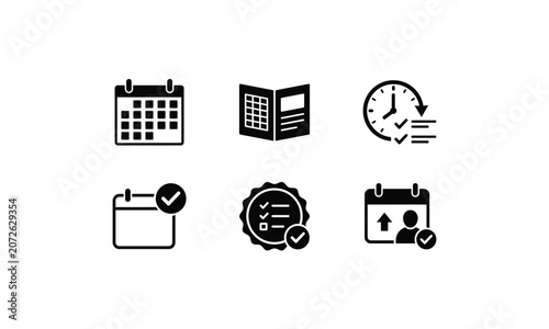 Calendar icons for planning and scheduling tasks.