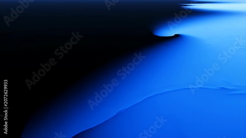 Abstract Blue Light Waves Flowing on Dark Background.