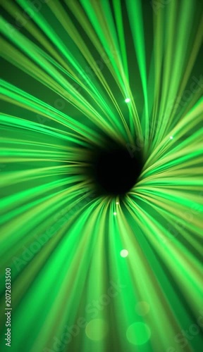 Abstract Green Tunnel Light Effect Futuristic Background