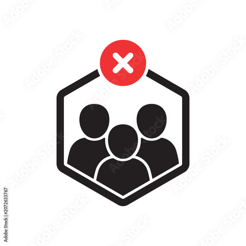 black team icon like bad teamwork or collaboration. concept of not effective cooperation or recruitment pictogram. flat trend modern logotype graphic design web element isolated on white background