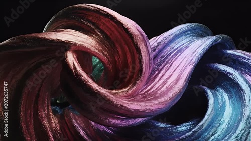 Mesmerizing Abstract Swirls of Vibrant Metallic Colors Creating a Dynamic and Hypnotic Visual Display.