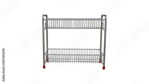 Two-Tier Stainless Steel Wire Storage Rack Front View