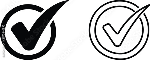 Valokuva Check Mark Icon Set - Approved, Verified, Success and Confirmation Symbols