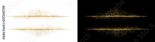 Schilderij op canvas PNG image of Two horizontal lines of shimmering gold dust particles arranged in
