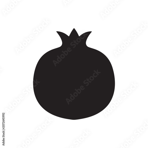 Pomegranate silhouette icon vector illustration on white background