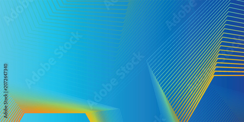 Abstract Blue Geometric Gradient Background with Modern Linear Perspective Design