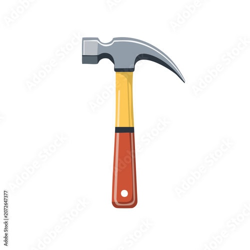 Flat vector illustration of a claw hammer