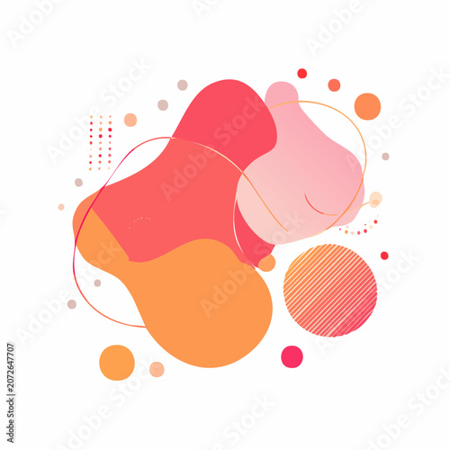 Abstract Organic Shapes with Gradient Colors and Geometric Elements