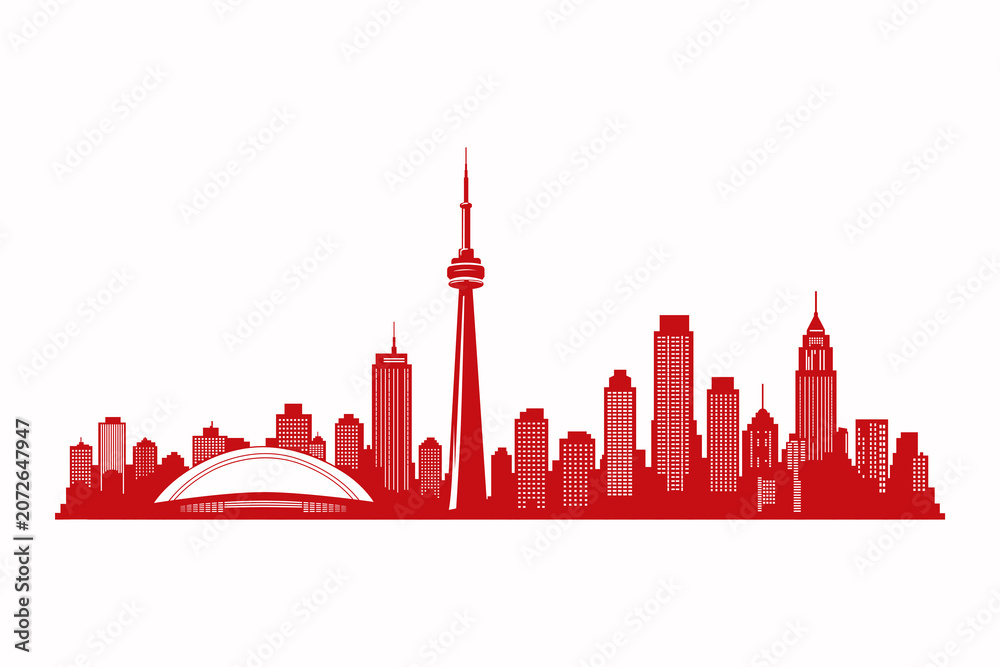 Naklejka premium Canada city skyline or skyscraper vector isolated on white background