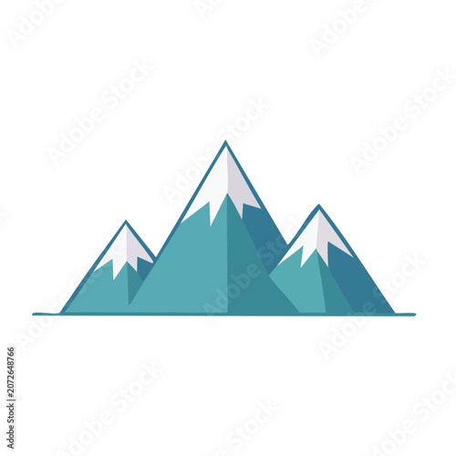 Flat design mountain range vector illustration