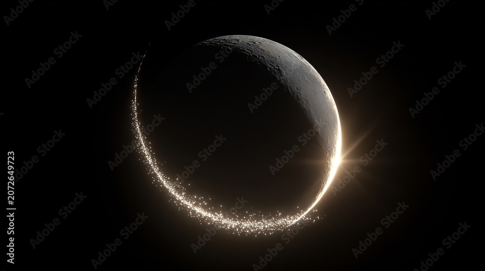 Obraz premium Celestial Sphere with Glowing Dust Ring