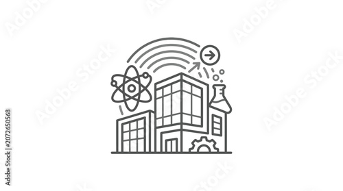 Urban science network and smart city energy icon.