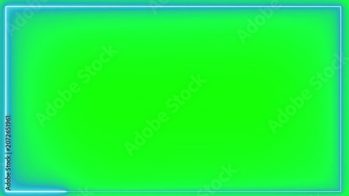 Abstract Light Trail on Bright Green Background with Neon Effect