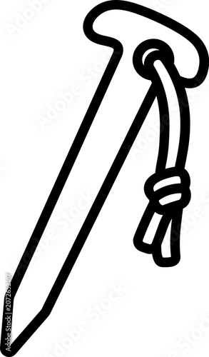 Tent Peg Line Icon
