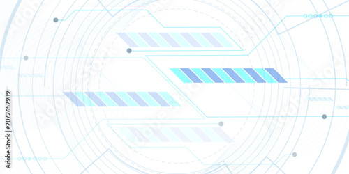 Abstract futuristic digital network circuit board technology background with blue and white lines and circles