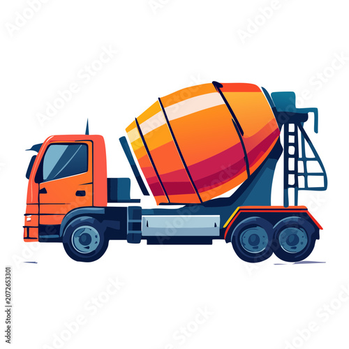 Flat vector illustration of delivery truck with cargo