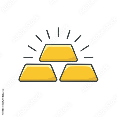Flat yellow laptop icon isolated