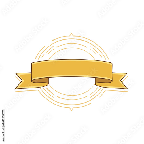 Golden Ribbon Badge with Laurel Wreath Vector