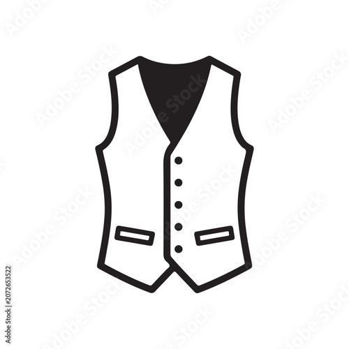 Vest silhouette vector illustration on white background