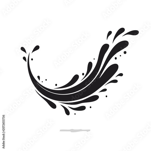 Abstract black water splash vector illustration
