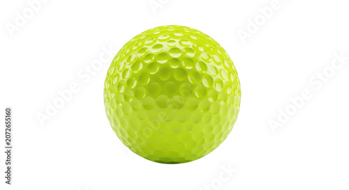 Bright neon yellow golf ball isolated on white background isolated on transparent background