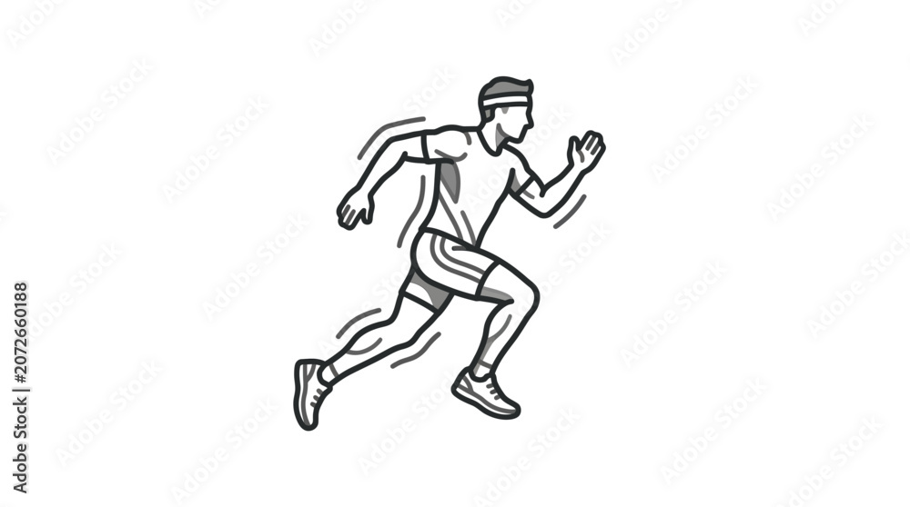 Obraz premium Man running fast in athletic gear icon.