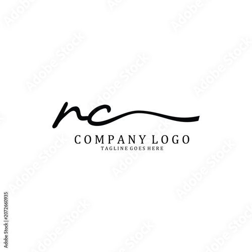 Hand Write R and C logo design