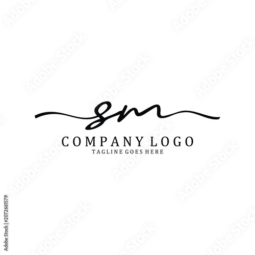 Hand Write S and M logo design